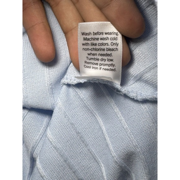 Nine West Ribbed Diagonal Knit Hoodie Women's Size M Pullover Casual‎ Athleisure - Picture 5 of 8